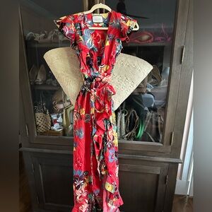 Alexis Red and Blue Floral Dress